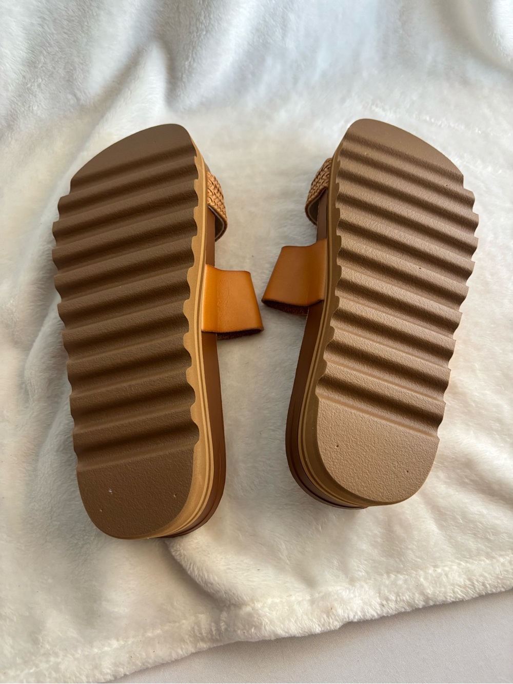 REEF Cushion Vista HI Platform Sandals Natural Braid Size 10 - Picture 10 of 12